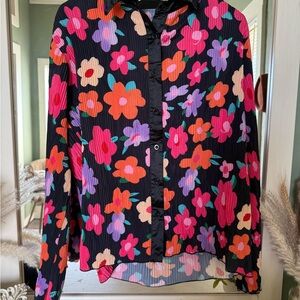 Floral Black Blouse